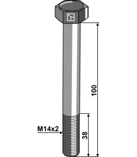 Hexagon bolt M14x2x100 without nut