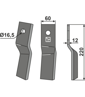 Rotary tine, left model