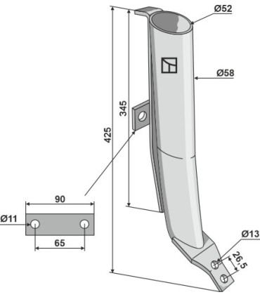 All-purpose slurry injection pipe Ø58