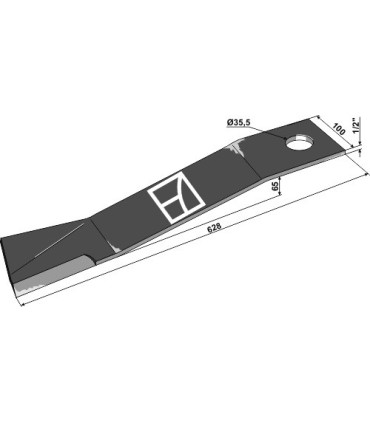 Mover-blade 628mm - left