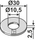 Washer Ø30x2,5xØ10,5