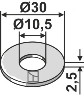 Washer Ø30x2,5xØ10,5