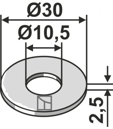 Washer Ø30x2,5xØ10,5