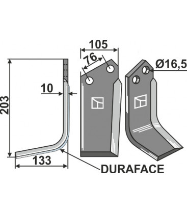 Blade DURAFACE, left model