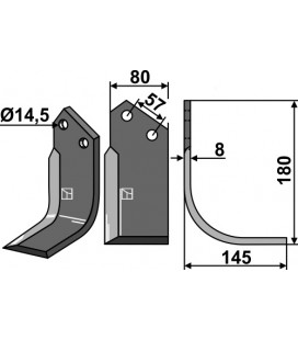Fräskniv 180x80mm hö Breviglieri