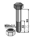 Bult med låsmotter M20x2,5 8.8