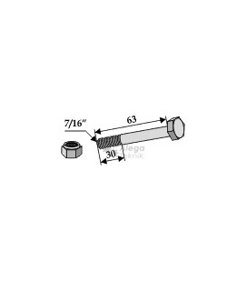 Bult med låsmutter 7/16" UNF L63