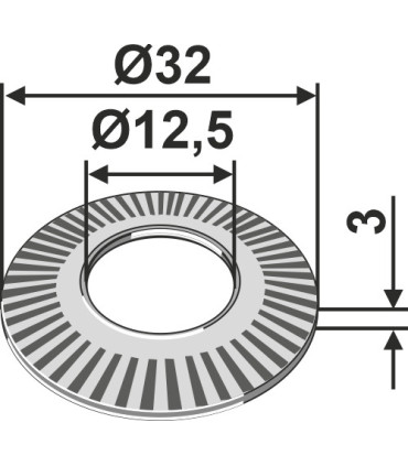 Blocking washer Ø32x3xØ12,5