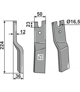 Rotary tine, left model