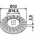 Blocking washer Ø32x2,5xØ16,5