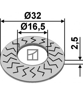 Blocking washer Ø32x2,5xØ16,5