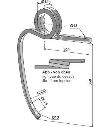 Double coil spring, right