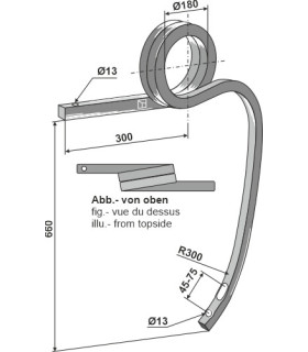 Double coil spring, left