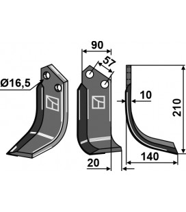 Blade, right model - hard metal faced