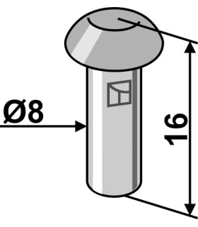 Button head rivet Ø8x16