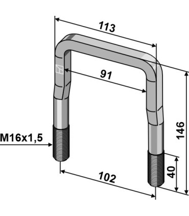 Stirrup bolt - M16x1,5