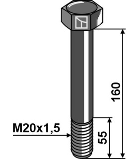 Bolt M20x1,5x160 - 10.9