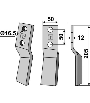 Rotary tine, right model