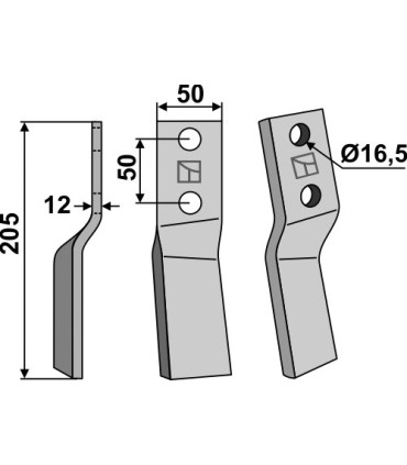 Rotary tine, left model