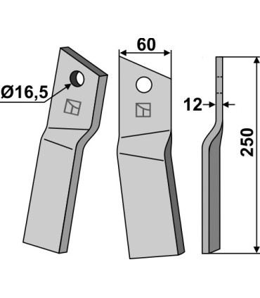 Rotary tine, right model
