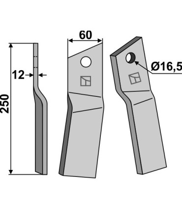 Rotary tine, left model