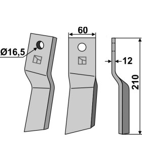 Rotary tine, right model