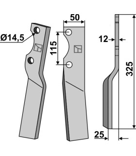 Rotary tine, right model
