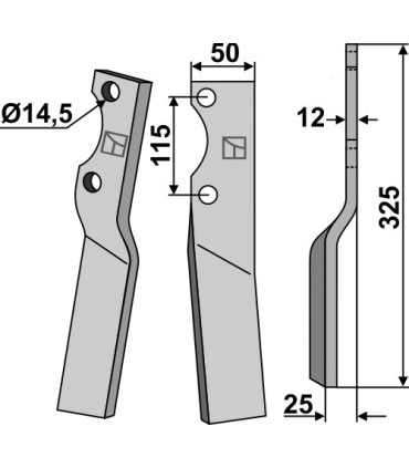 Rotary tine, right model