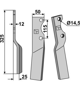 Rotary tine, left model