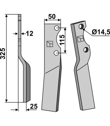 Rotary tine, left model