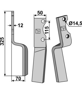 Rotary tine, left model