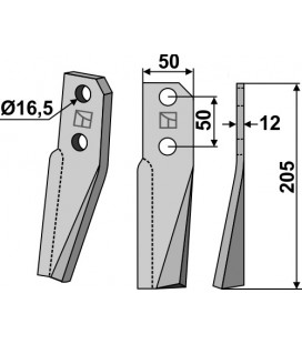 Rotary tine, right model