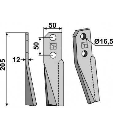 Rotary tine, left model