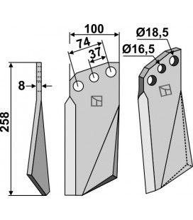 Rotary tine, left model