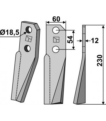 Rotary tine, right model
