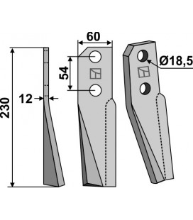 Rotary tine, left model