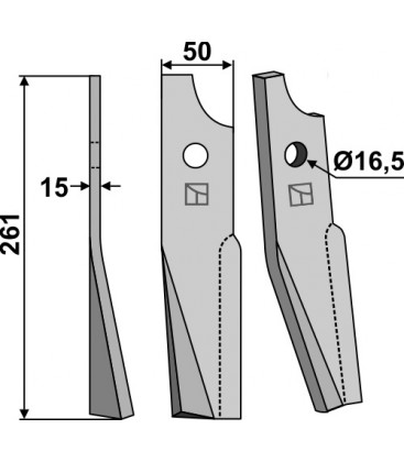 Rotary tine, left model