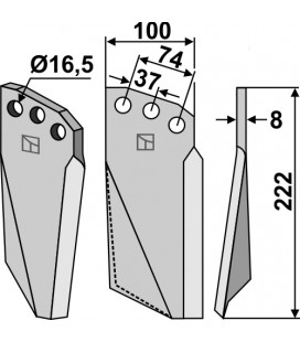 Rotary tine, right model