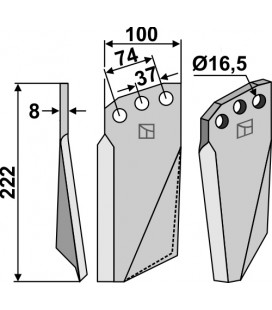 Rotary tine, left model