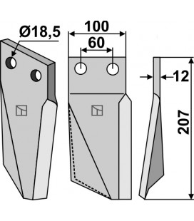 Rotary tine, right model