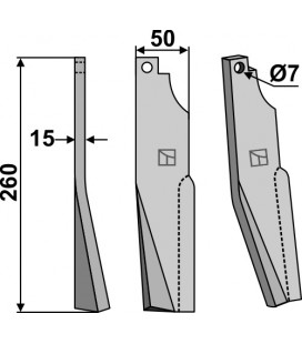 Rotary tine, left model