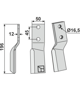 Rotary tine, left model