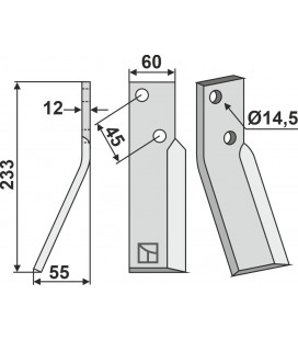 Rotary tine, left model