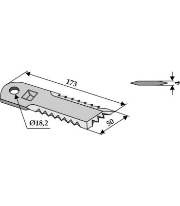 Straw chopper flail blade