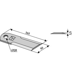 Straw chopper flail blade