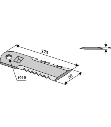 Straw chopper flail blade