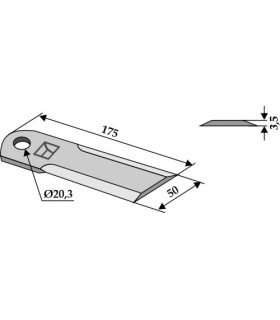 Straw chopper flail blade