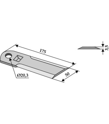 Straw chopper flail blade