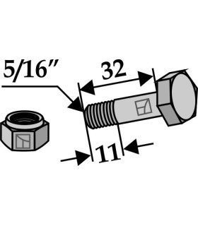 Bolt with self-locking nut - 5/16'UNF