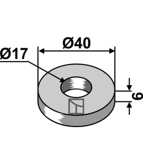 Washer Ø40x6xØ17
